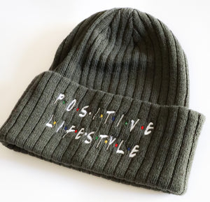 Ribbed Knit Positive Lifestyle Beanie